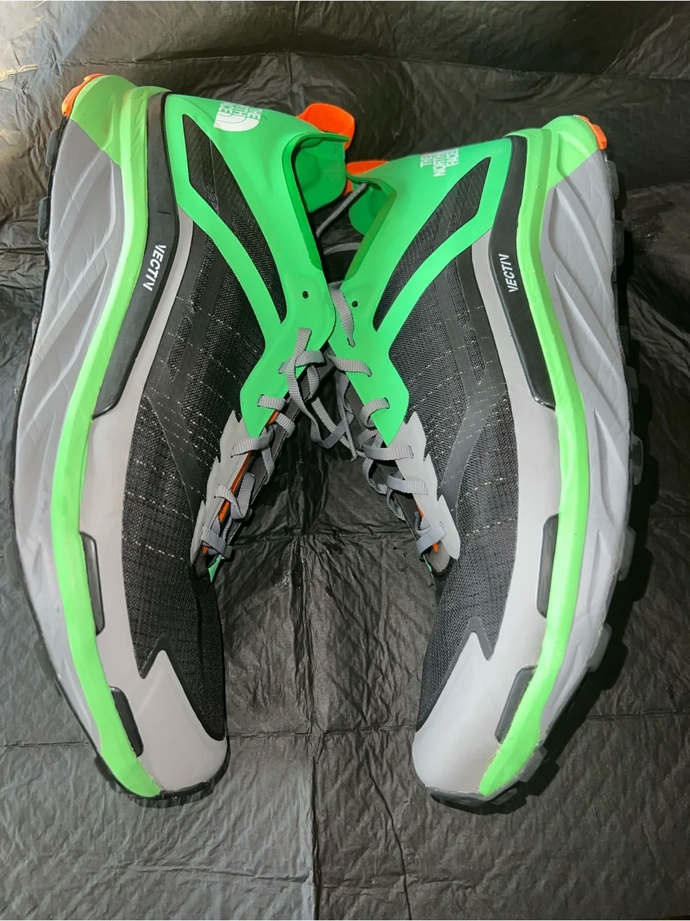 The North Face Men’s Sneakers - Neon Green, Gray & Orange Accents